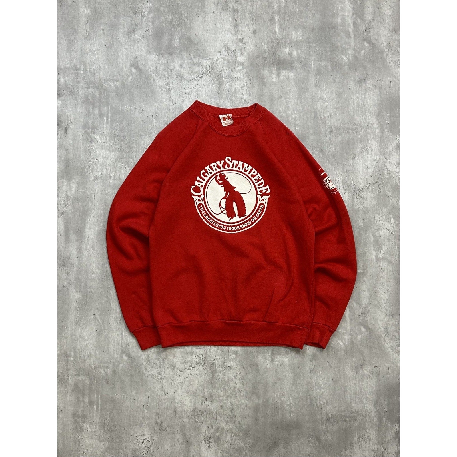 Vintage 90s Calgary Stampede Destination Spellout Graphic Sweatshirt Size Large