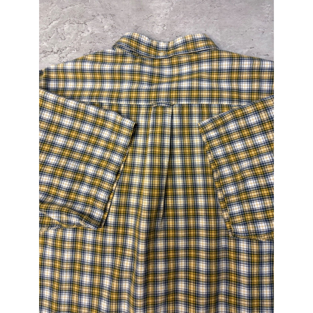 Vintage Sonoma Jean Company Plaid Single Pocket Cropped Button Up Shirt Size XL