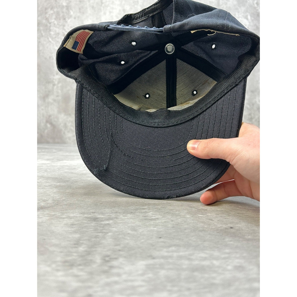 Vintage 80s USS Enterprises CVN-65 US Military Navy Snapback Hat OSFA
