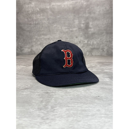 Vintage 1980s Boston Red Sox MLB Embroidered Logo Trucker Snapback Hat OSFA