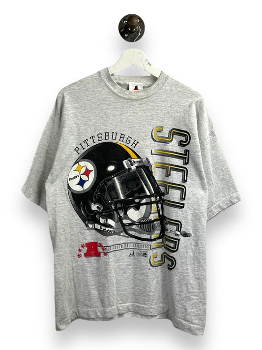 Vintage 1994 Pittsburgh Steelers NFL Helmet Graphic T-Shirt Size Large 90s