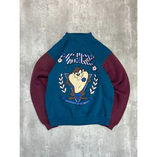 Vintage 1993 Looney Tunes University Of Tazmania Taz Graphic Sweatshirt Medium