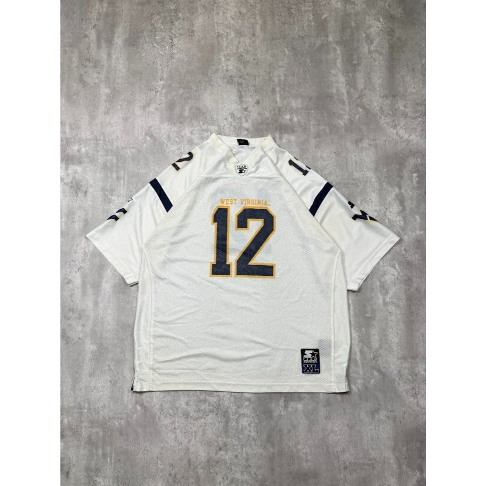 Vintage West Virginia Mountaineers #12 NCAA Starter Football Jersey Size XL