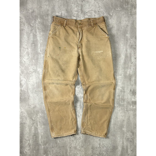 Vintage Carhartt Canvas Workwear Carpenter Pants Size 36 Beige