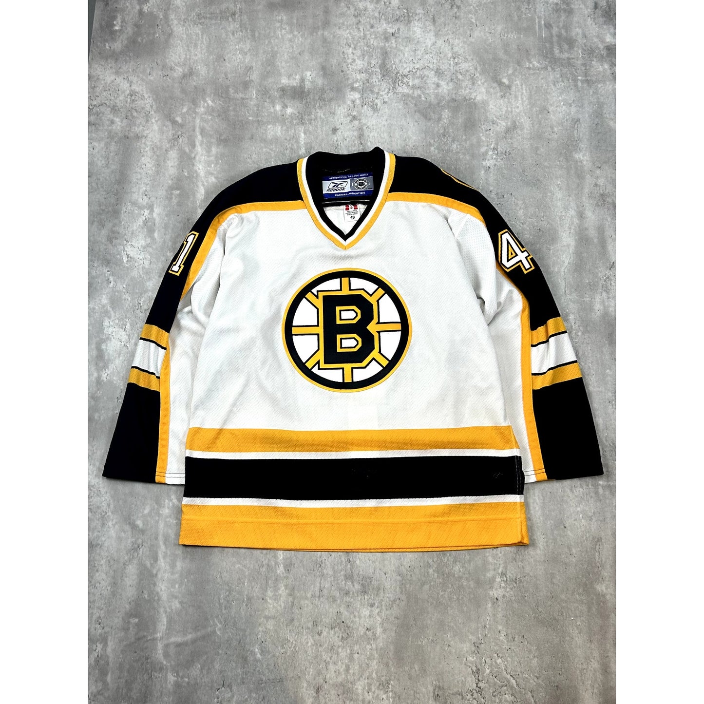 Vintage Andrew Alberts #41 Boston Bruins NHL Reebok On Ice Jersey Size 48 XL