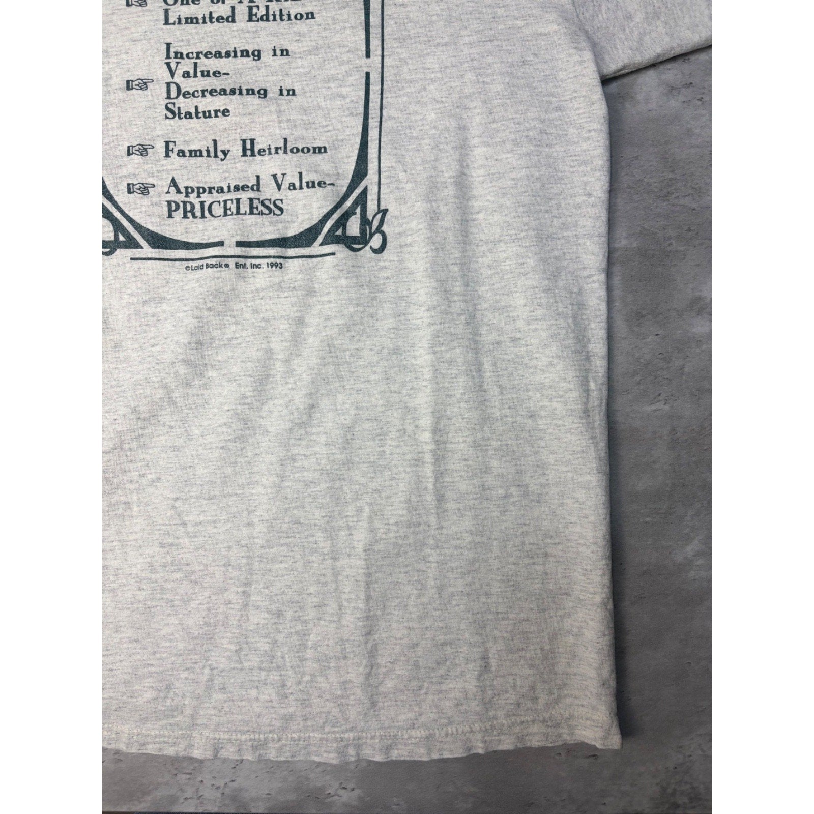 Vintage 1993 Genuine Antique Person Comedy Slogan Graphic T-Shirt Size Large