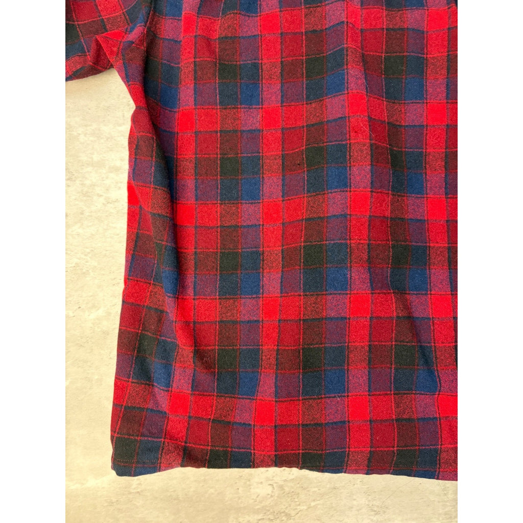 Vintage 80s/90s Pendleton Wool Plaid Long Sleeve Button Up Shirt Size Medium