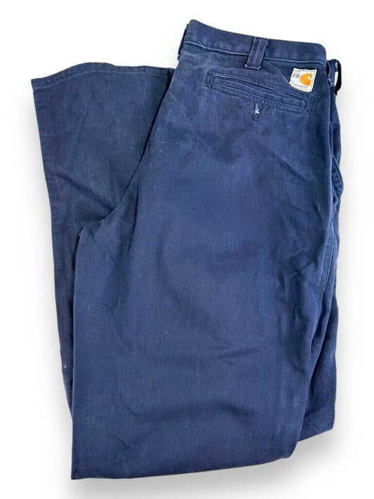 Vintage Carhartt FR ARC2 Canvas Work Wear Pants Size 34W Blue