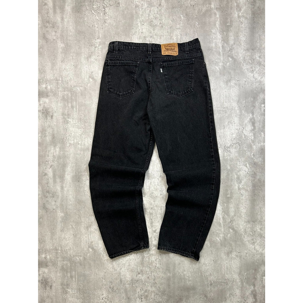 Vintage 90s Levis 553 White Tab Black Denim Pants Size 35