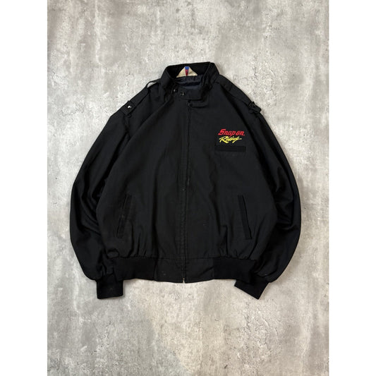 Vintage 90s Snap-On Racing Embroidered Spellout Full Zip Bomber Jacket Size 2XL