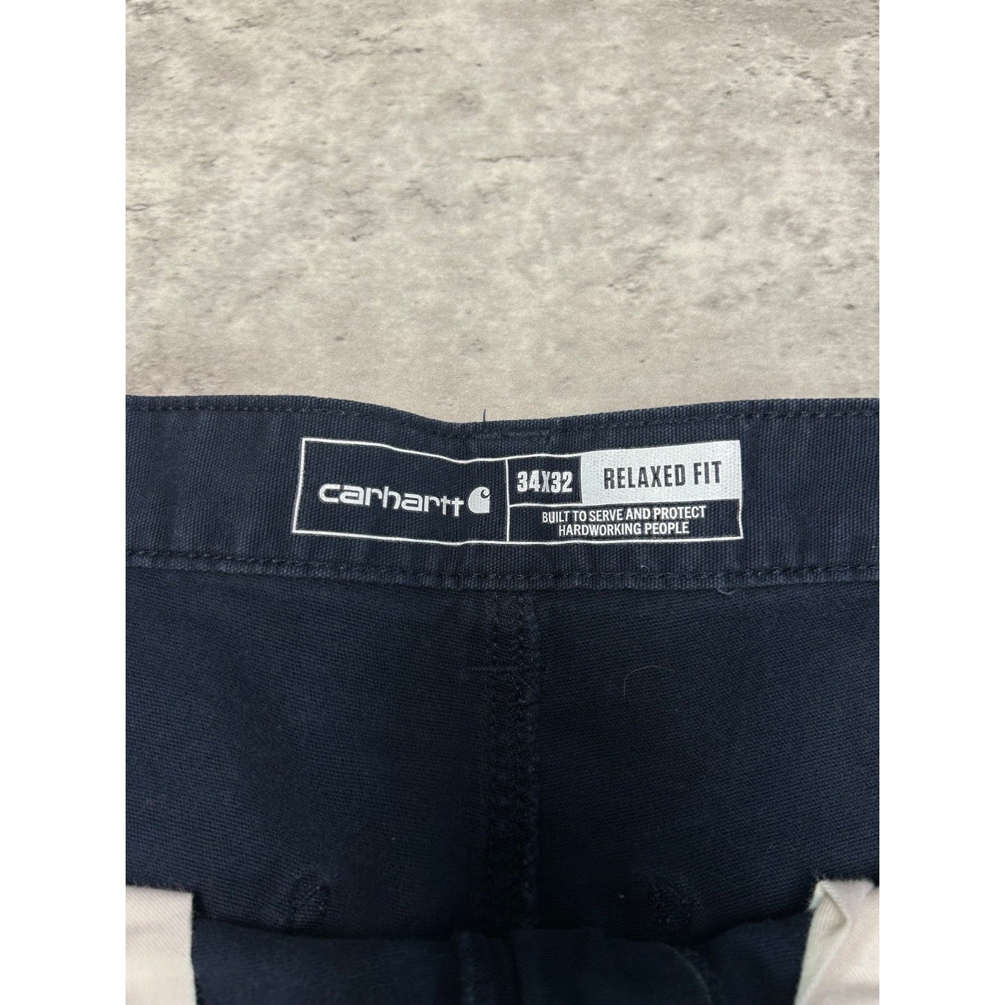 Carhartt Relaxed Fit Canvas Workwear Carpenter Pants Size 34 Navy Blue