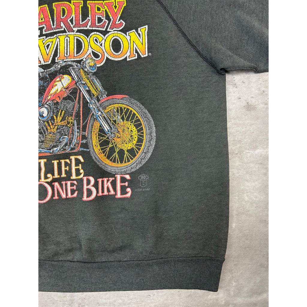 Vintage 80s/90s Harley Davidson One Time One Bike Graphic Sweatshirt Size Small