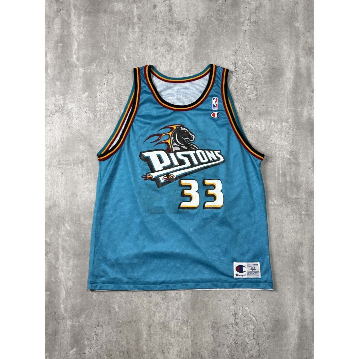 Vintage 90s Grant Hill #33 Detroit Pistons NBA Reversible Champion Jersey Sz XL