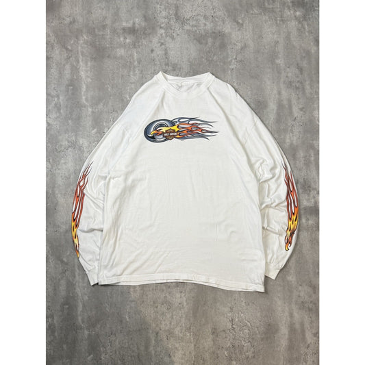 Vintage Harley Davidson Bald Eagle Graphic Flame Sleeve T-Shirt Size XL