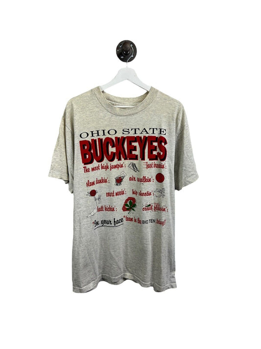 Vtg 90s Ohio State Buckeyes In Your Face Team In The Big 10 Today T-Shirt Sz XL