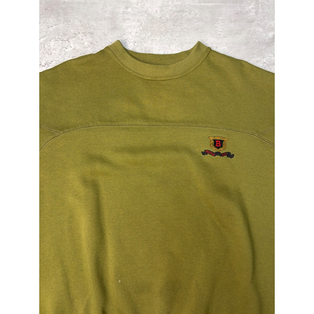 Vintage 90s Bugle Boys Embroidered Crest Earth Tone Sweatshirt Size Medium