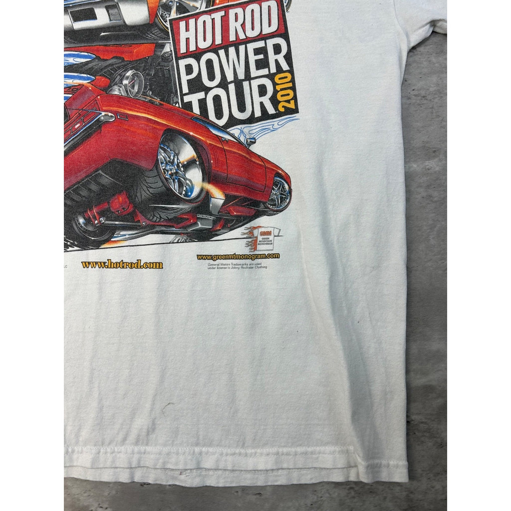 Vintage Hot Rod Power Tour Muscle Car Spellout Graphic T-Shirt Size Large