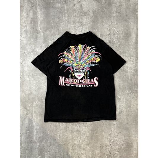 Vintage 80s/90s Mardi Gras New Orleans Destination Graphic T-Shirt Size Large