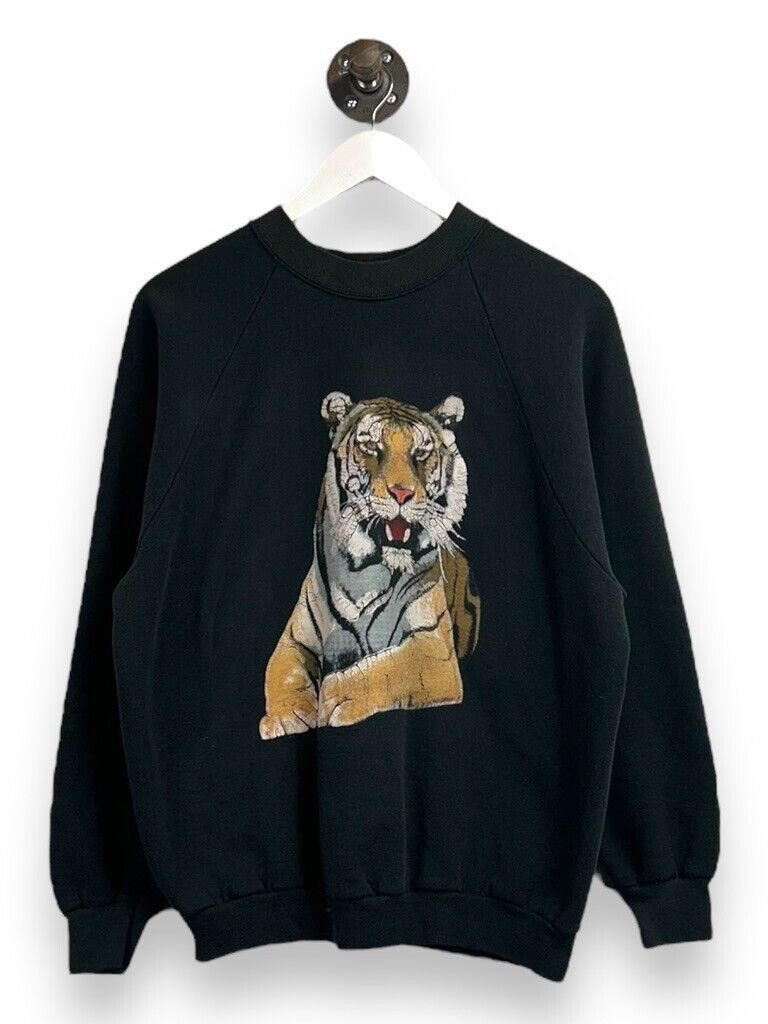 Vintage 80s/90s Tiger Wildlife Animal Graphic Sweatshirt Size XL Made In USA