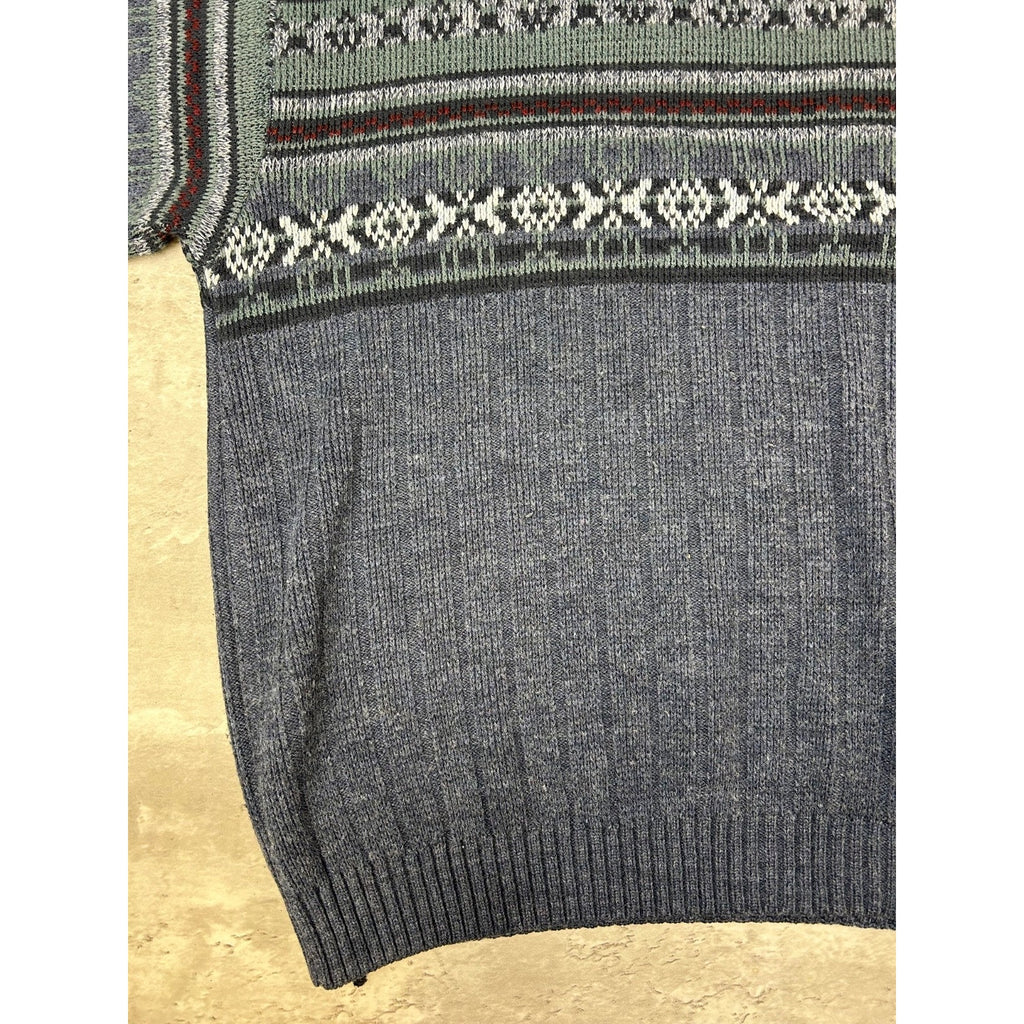 Vintage Cherokee Abstract Striped Pullover Knit Sweater Size XL