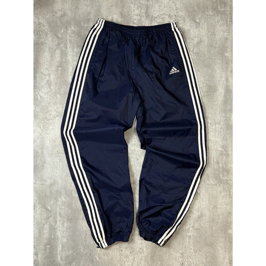 Vintage 90s Adidas Embroidered Logo Three Stripe Nylon Track Pants Size XL