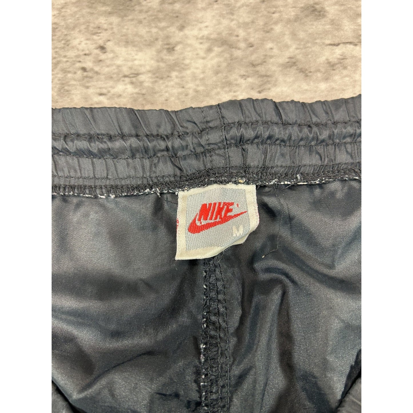Vintage 80s/90s Nike Tonal Embroidered Logo Nylon Track Pants Size Medium