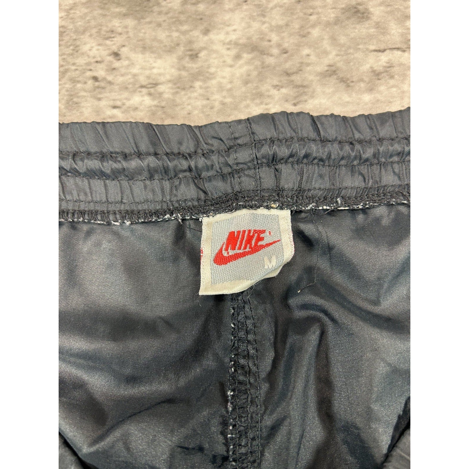 Vintage 80s/90s Nike Tonal Embroidered Logo Nylon Track Pants Size Medium