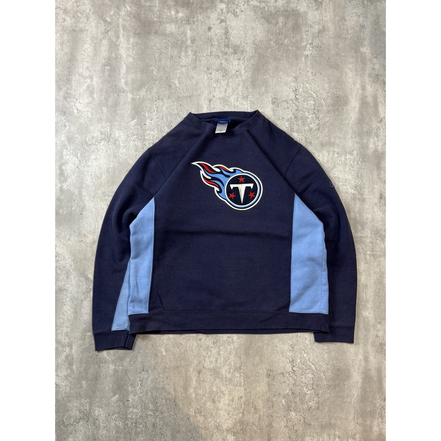 Vintage Tennessee Titans NFL Embroidered Logo Reebok Football Sweatshirt Large