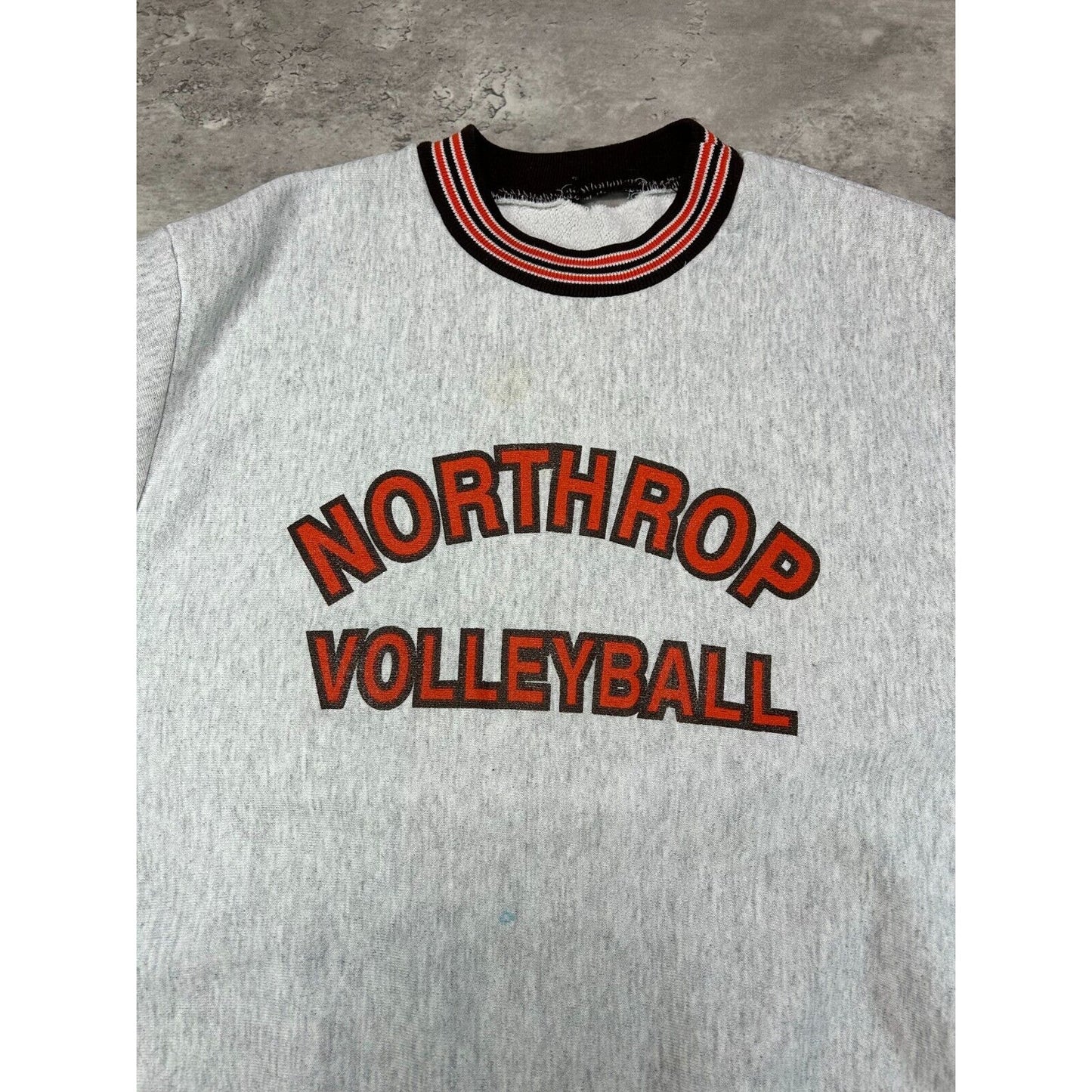 Vintage 90s Northrop Volleyball Graphic Spellout Sweatshirt Size XL Gray