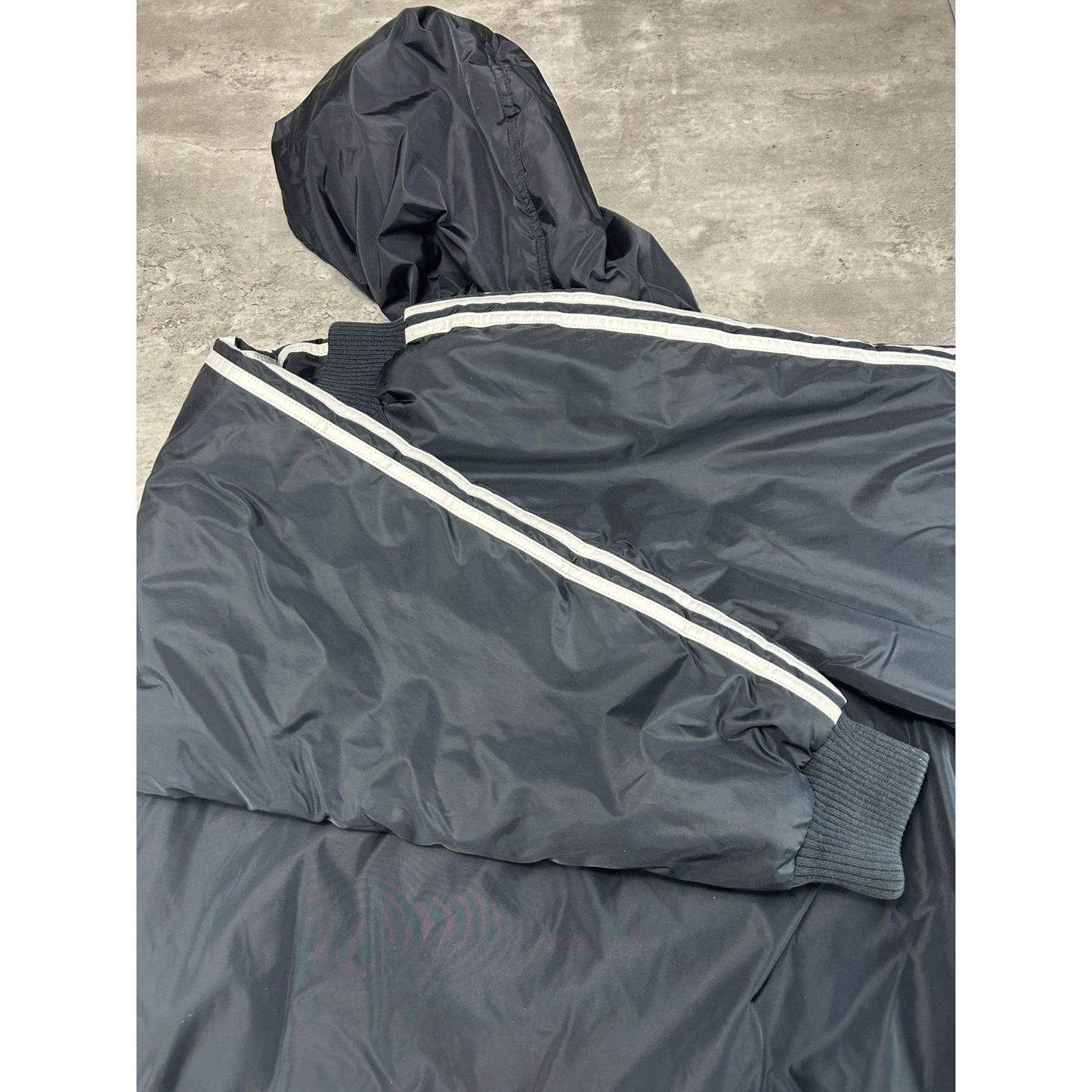 Vintage 90s Adidas Embroidered Logo Full Zip Reversible Hooded Jacket Size Large