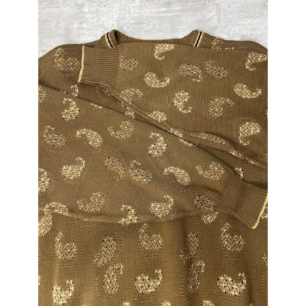 Vintage 90s Tricots St Raphael Abstract Graphic Pullover Knit Sweater Sz Medium