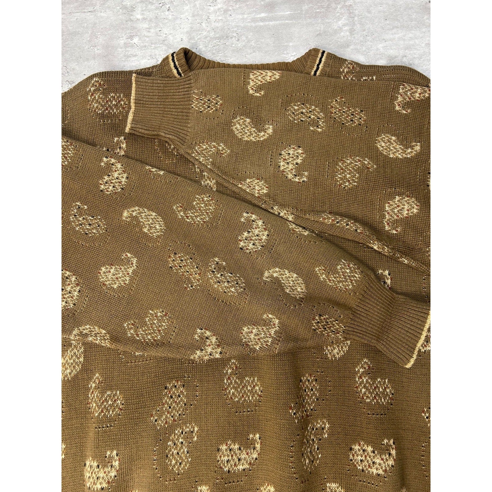 Vintage 90s Tricots St Raphael Abstract Graphic Pullover Knit Sweater Sz Medium