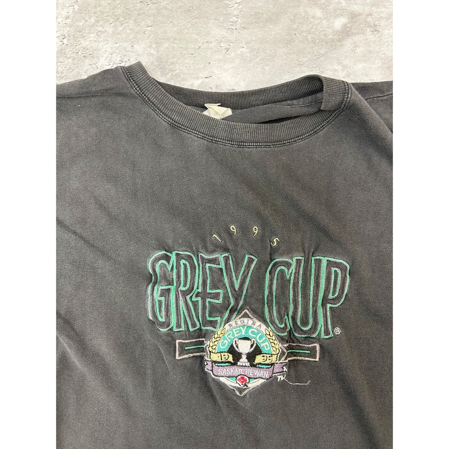 Vintage 1995 CFL Grey Cup Stallions Vs Stampeders Football T-Shirt Size Large