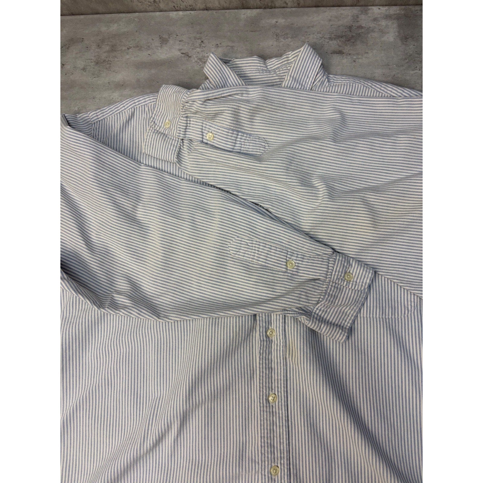 Vintage Polo Ralph Lauren Embroidered Pony Striped Button Up Shirt Size XL