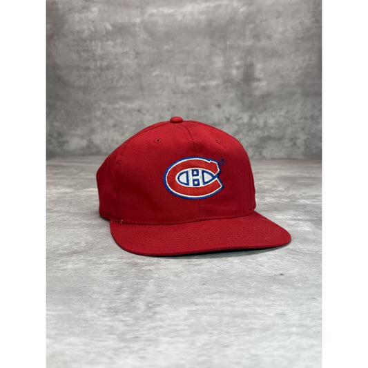 Vintage 90s Montreal Canadiens NHL Embroidered Logo Starter Snapback Hat OSFA