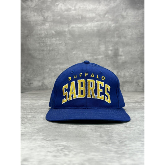 VTG 90s Buffalo Sabres NHL Starter Embroidered Arc Spellout Snapback Hat OSFA