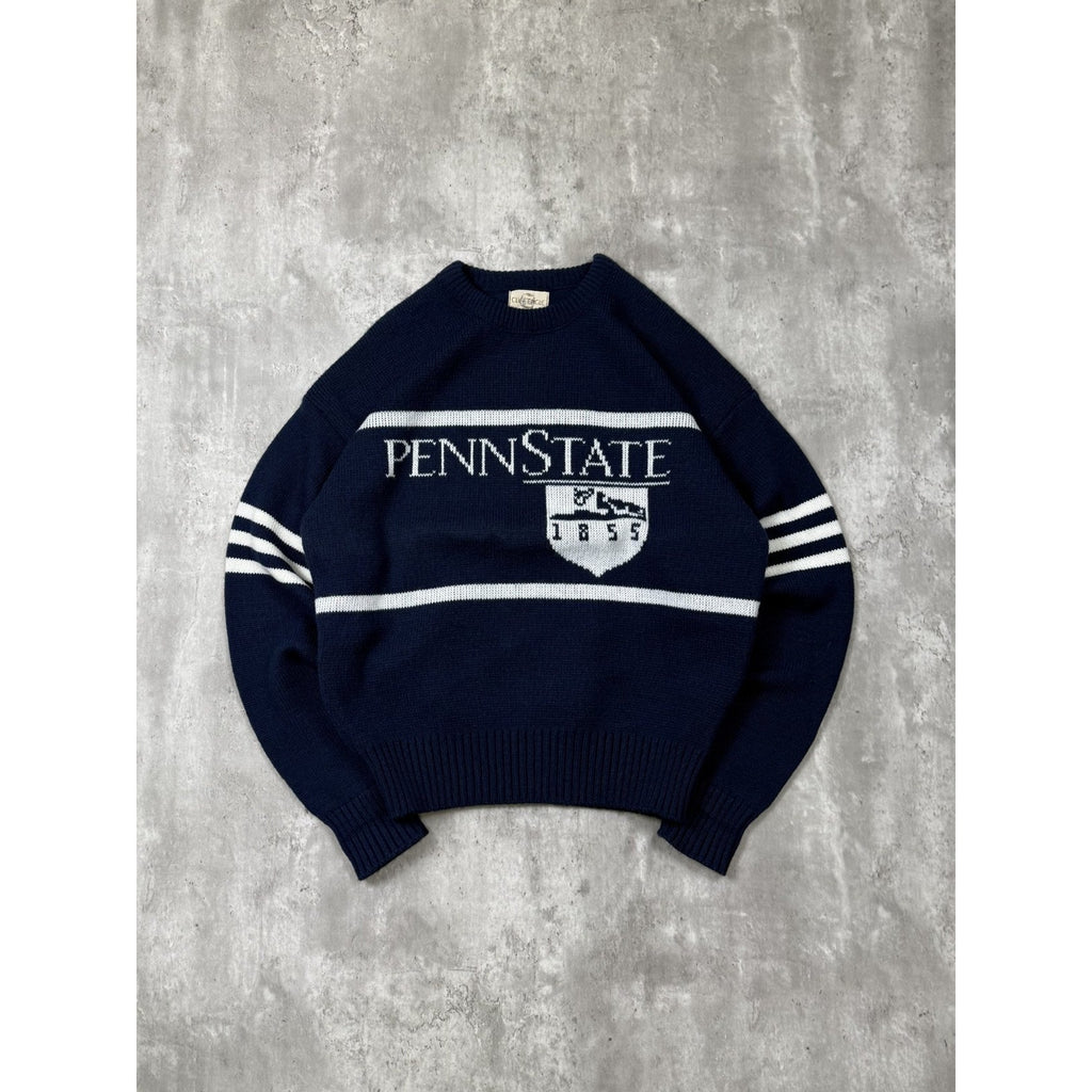 Vintage 1980s Penn State Nittany Lions NCAA Cliff Engle Knit Sweater Size Large