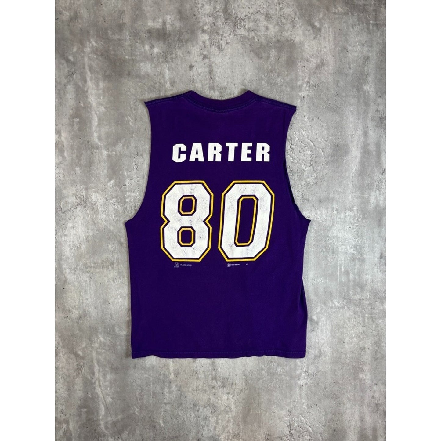 Vintage 90s Cris Carter #80 Minnesota Vikings NFL Sleeveless T-Shirt Size Large
