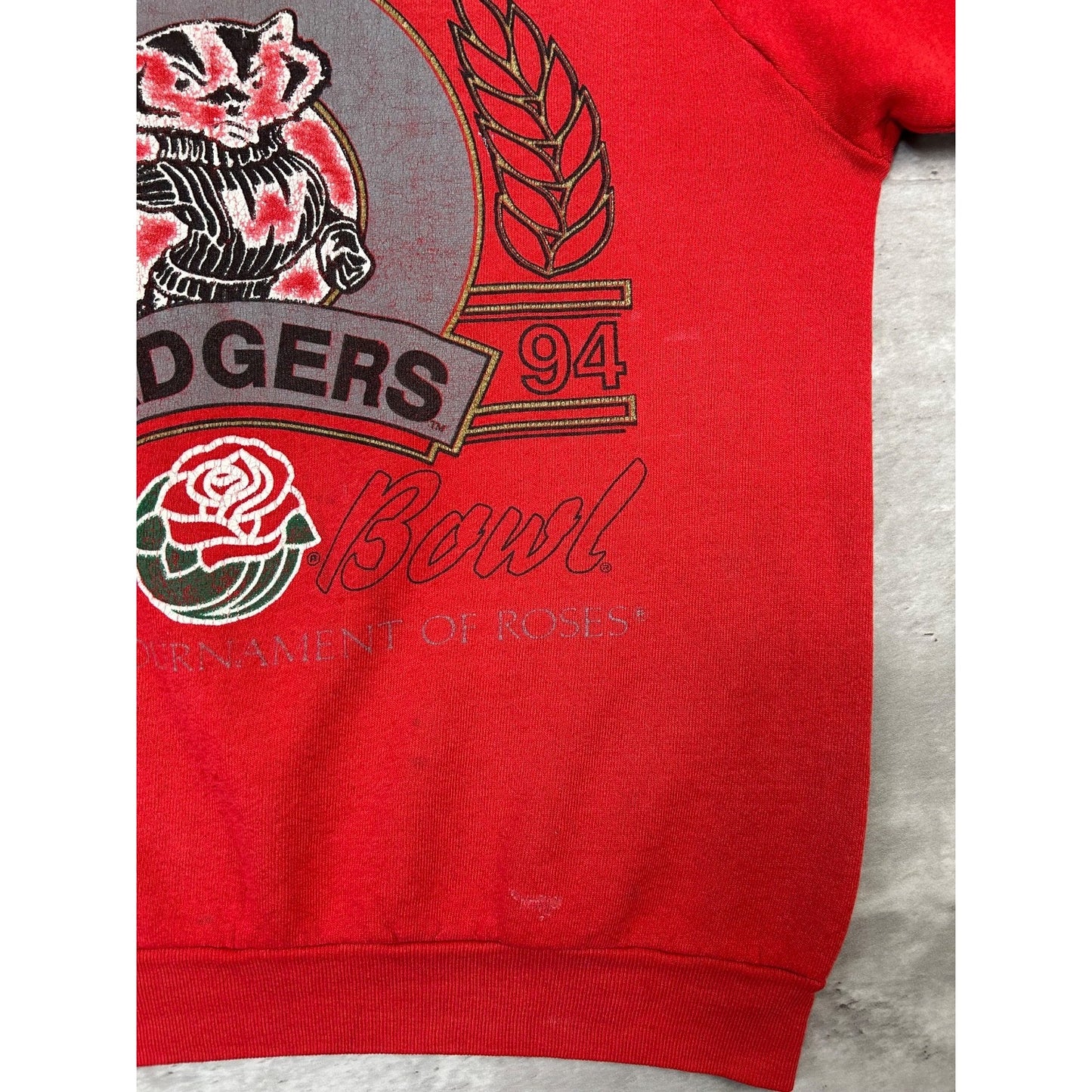 Vintage 1994 Wisconsin Badgers NCAA Rose Bowl Champs Football Sweatshirt Large