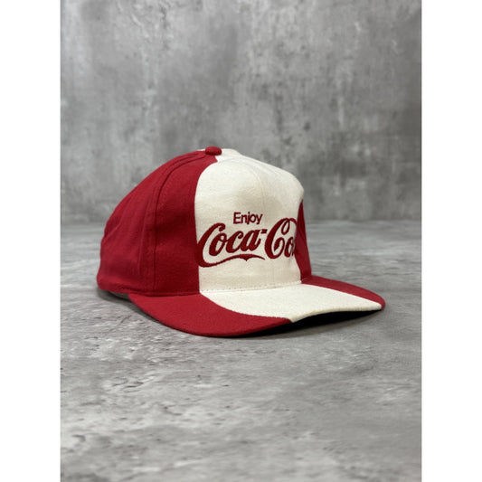 Vintage 90s Coca Cola Embroidered Logo Paneled Snapback Hat OSFA