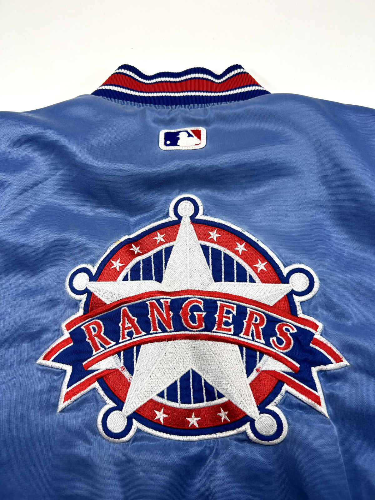 Vintage 90s Texas Rangers MLB Embroidered Starter Bomber Jacket Size XL