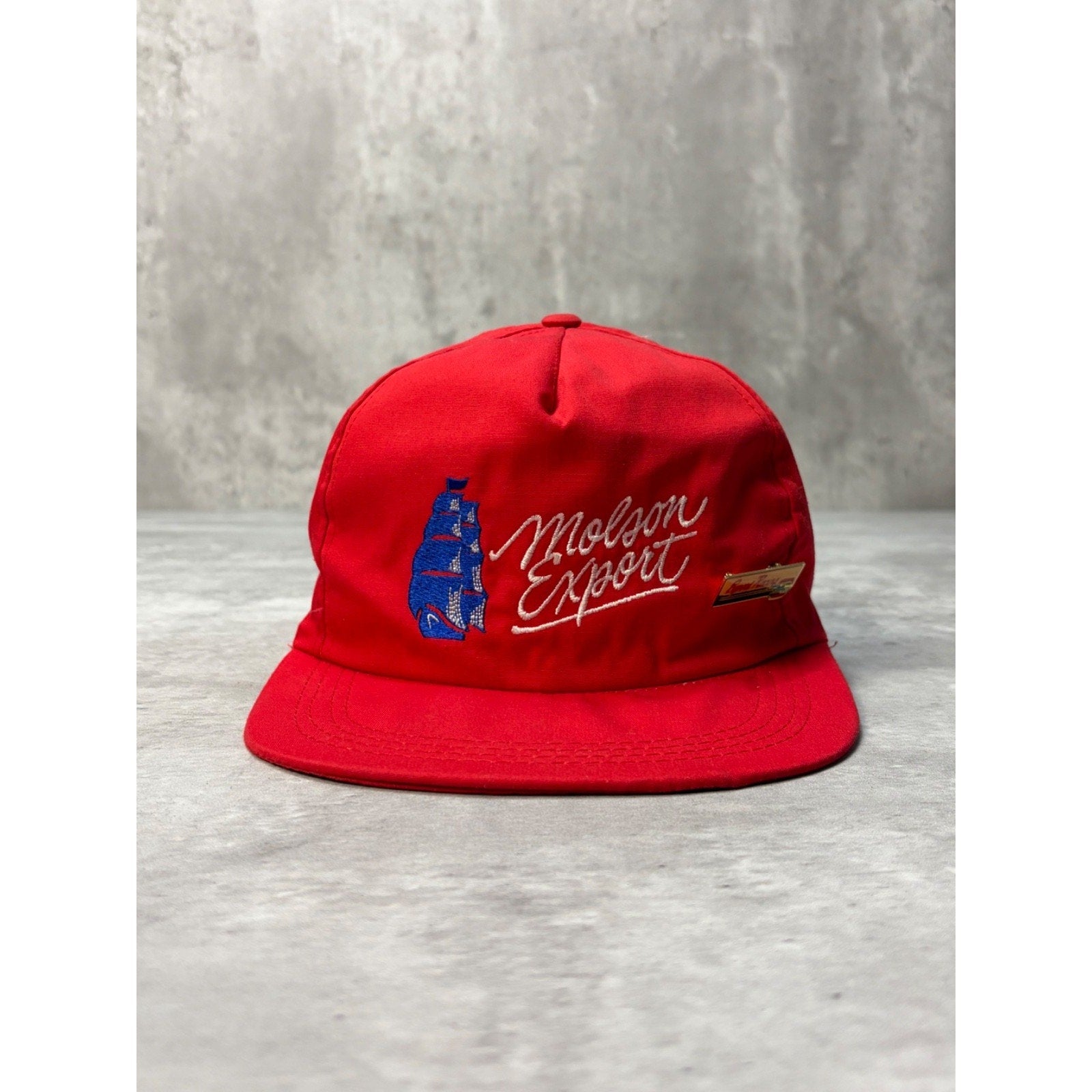 Vintage 80s/90s Molson Export Racing Embroidered Script Snapback Hat OSFA