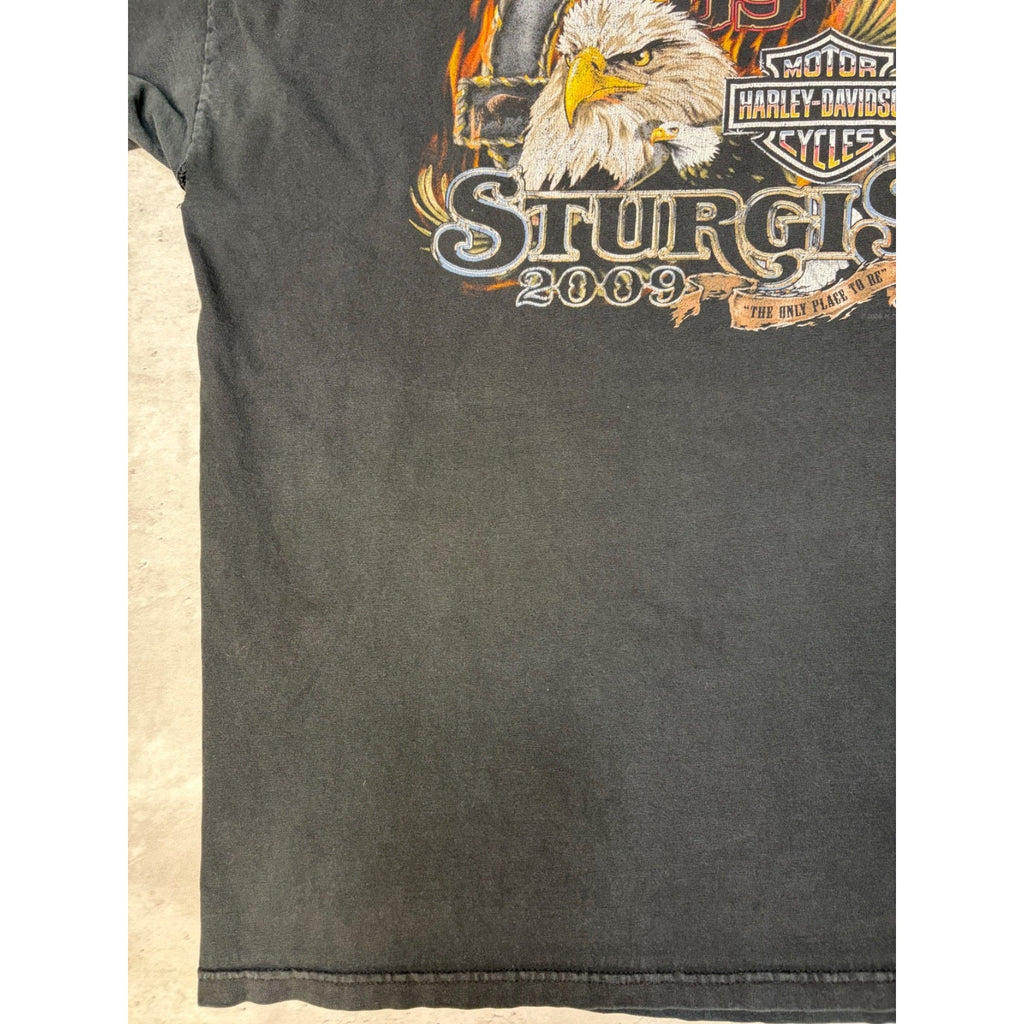 Harley Davidson Sturgie Black Hilly Rally Eagle Graphic T-Shirt Size 2XL