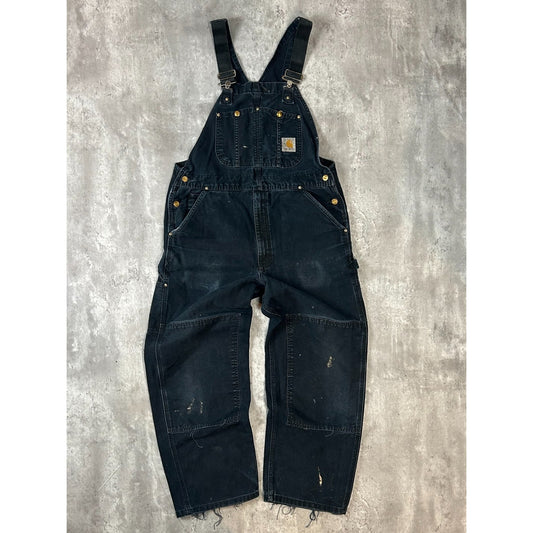 Vintage Carhartt Canvas Workwear Overalls Size 37 Black