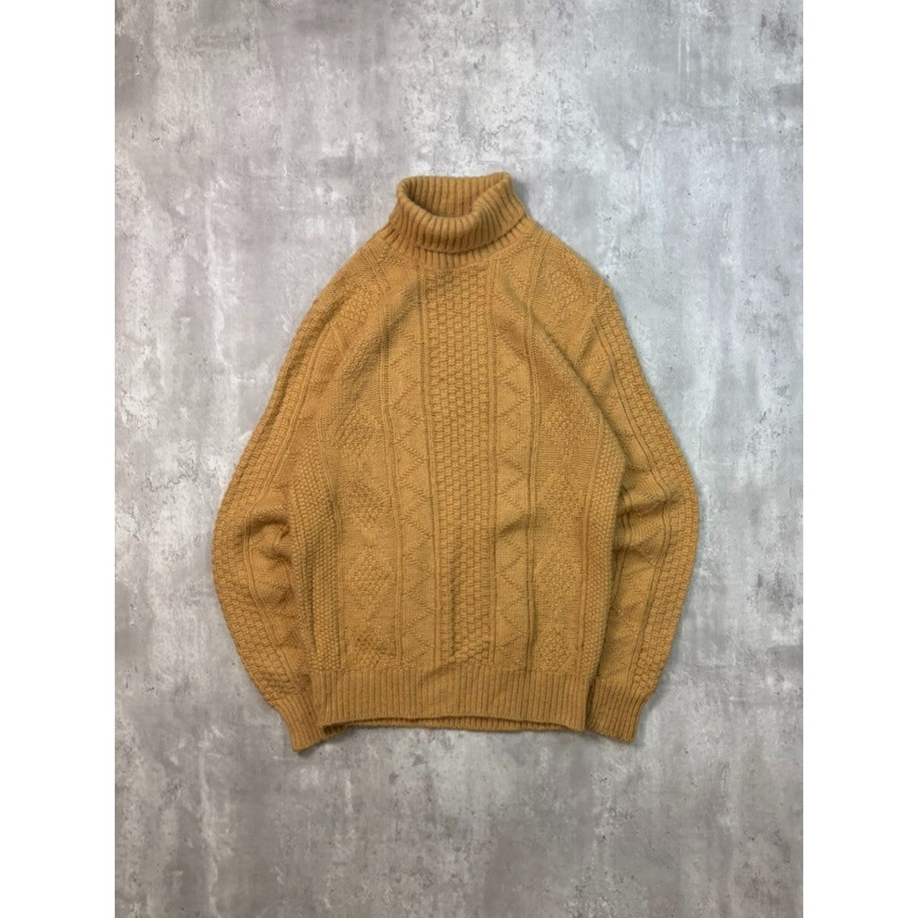 Vintage 80s Tommy Knight Cable Knit Turtle Neck Pullover Sweater Size Large