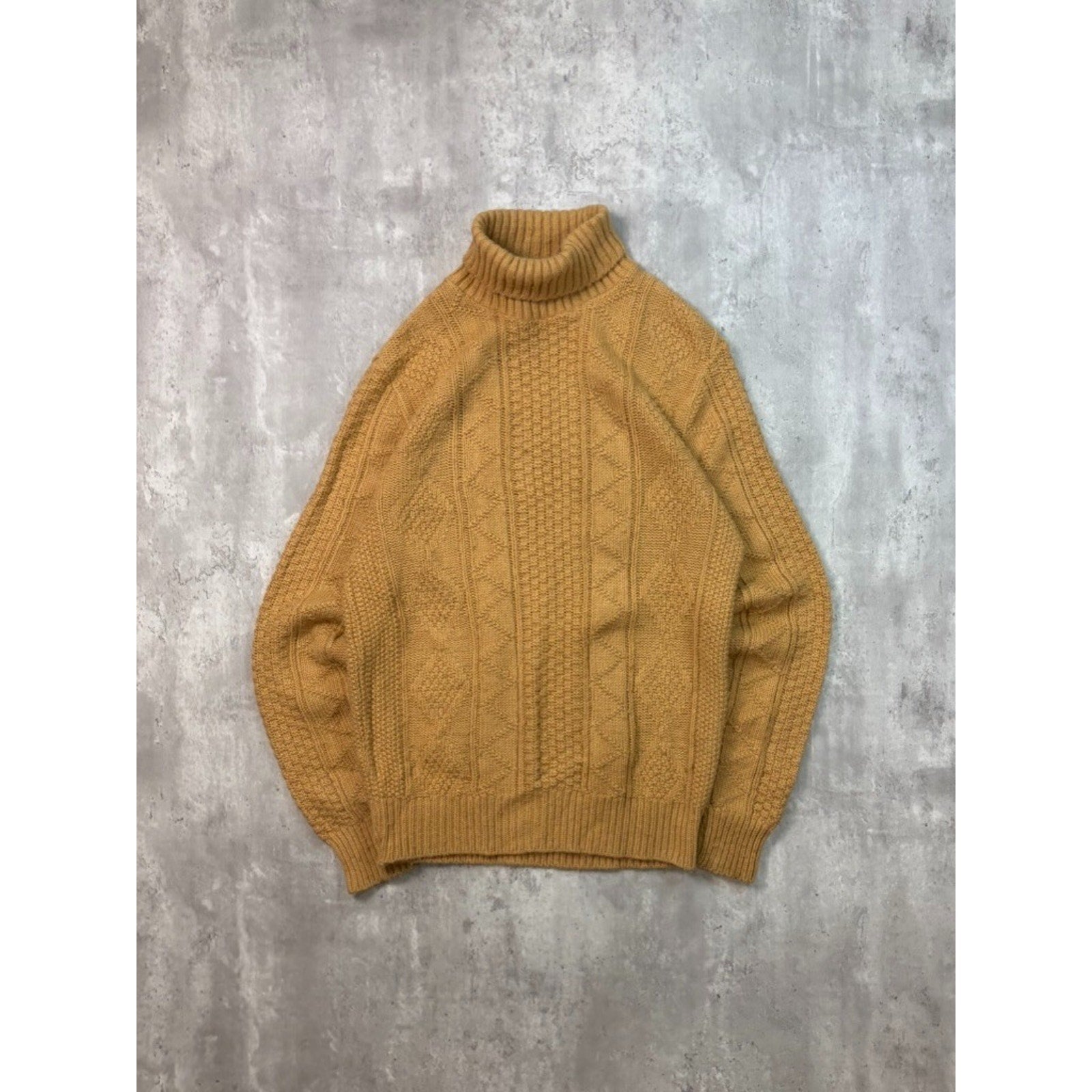 Vintage 80s Tommy Knight Cable Knit Turtle Neck Pullover Sweater Size Large