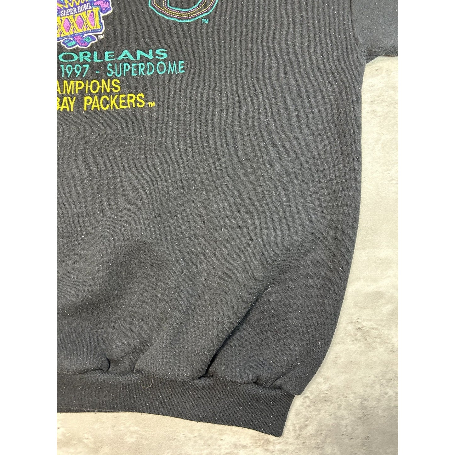 Vintage 1997 Green Bay Packers NFL Super Bowl XXXI Champs Sweatshirt Size XL