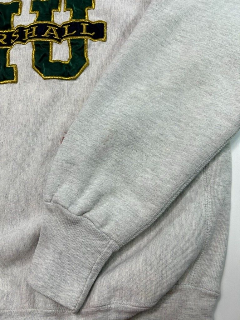 Vintage 90s Marshall University NCAA Embroidered Crewneck Sweatshirt Size Large