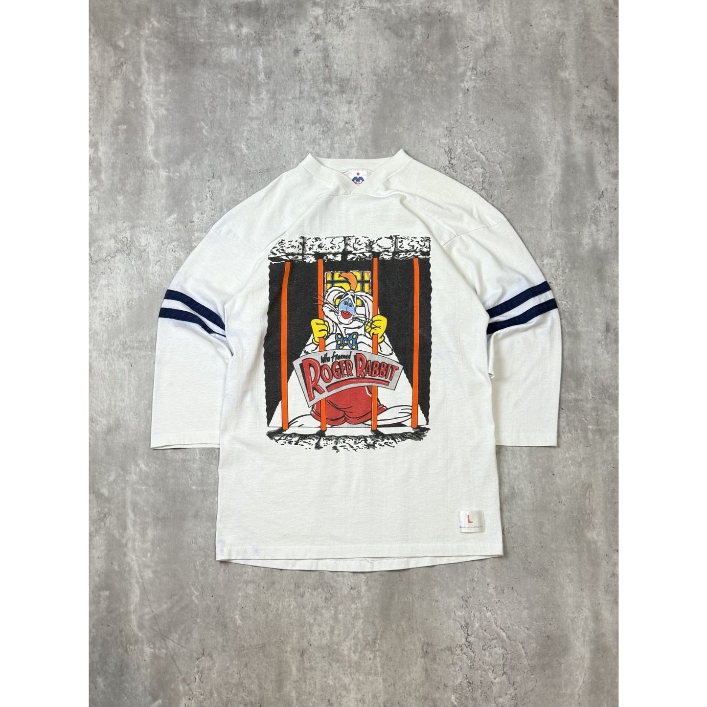 Vintage 80s/90s Roger Rabbit Tv Show Cartoon Graphic Football Jersey Size Large