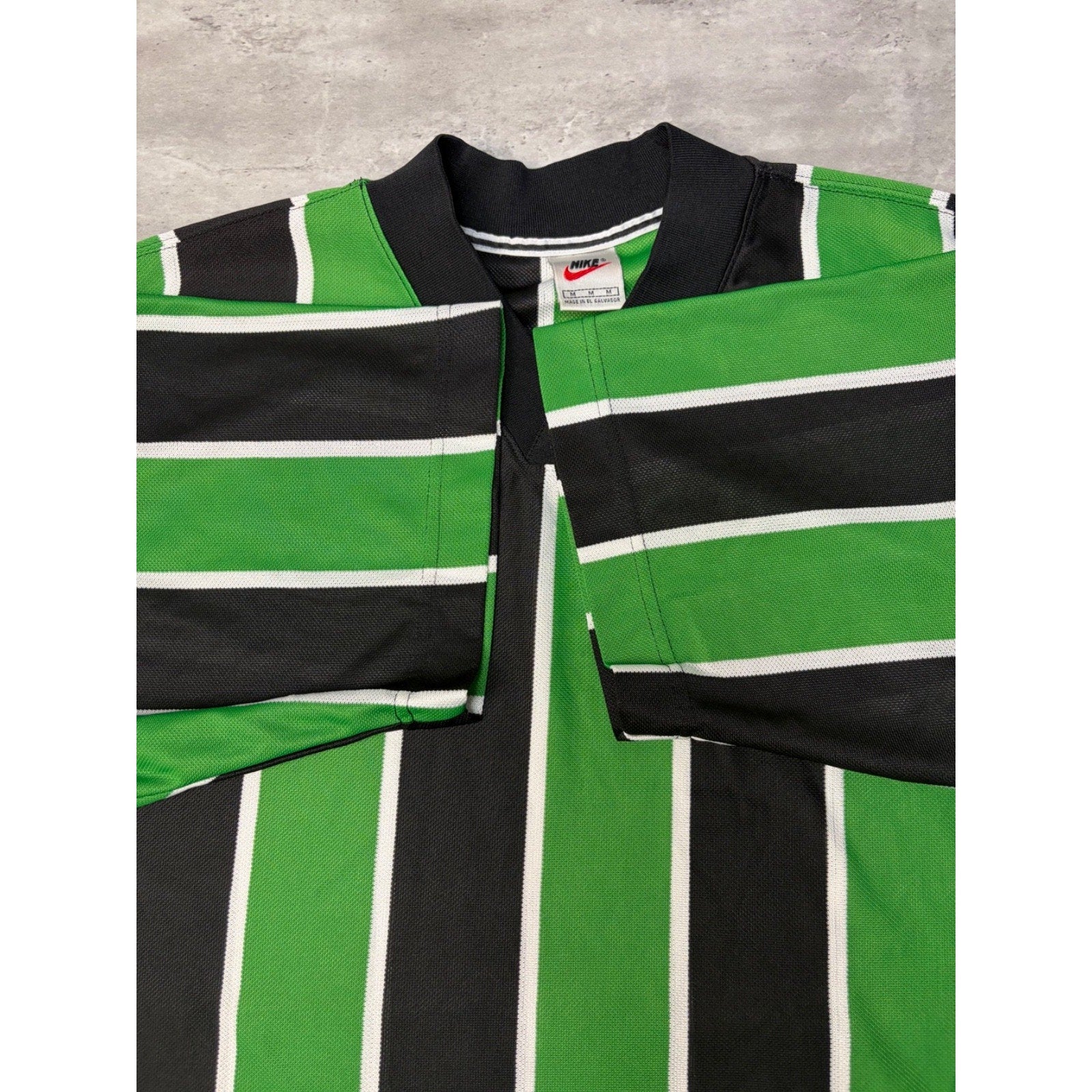 Vintage 90s Nike Embroidered Swoosh Striped Soccer Jersey Size Medium